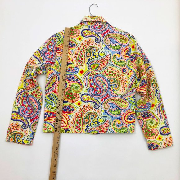 Life Style Women's Multi-color Floral Button Front Bling Floral Jacket Size SML - Picture 4 of 7